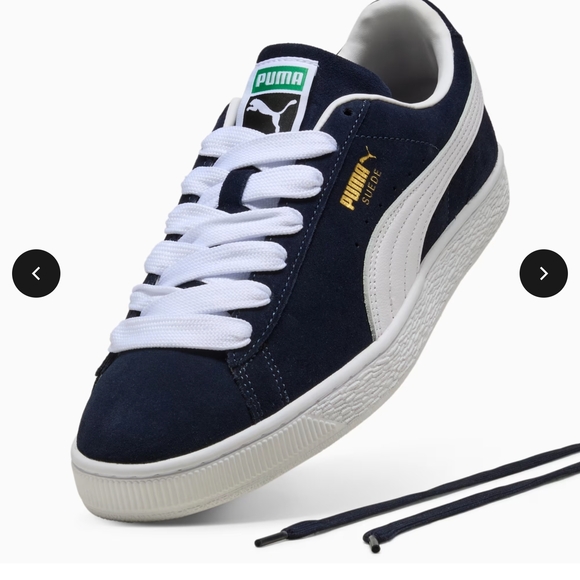 [LIKE NEW] Navy Puma Suede Classic Sneakers COMES WITH BOX (worn once)Blue Laces - Picture 8 of 11